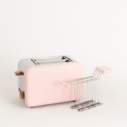 CREATE - PACK TOAST RETRO Petit Grille-pain à fentes larges + 2 GRILLES pour sandwichs