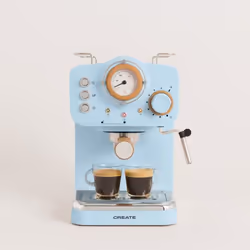 Cafetière Expresso - THERA RETRO - 20 Bars - Réservoir 125L - Bleu Pastel