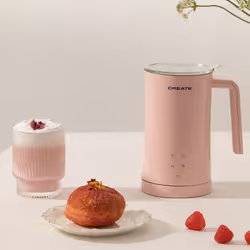 Mousseur à Lait et Chauffe-Lait - Studio - 580ml - 4 Programmes - Sécurité Triple - Rose pastel