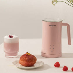 Mousseur à Lait et Chauffe-Lait - Studio - 580ml - 4 Programmes - Sécurité Triple - Rose pastel