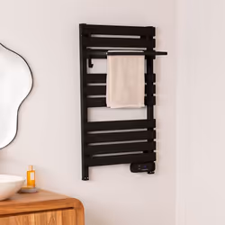 Sèche-serviettes électrique - WARM TOWEL - 500W - Mural ou au sol - Minuterie 8h - Écran LCD