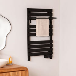 Sèche-serviettes électrique - WARM TOWEL - 500W - Mural ou au sol - Minuterie 8h - Écran LCD