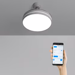 Ventilateur de plafond - WIND CLEAR - Silencieux - Lames rétractables - LED 36W - Ø108cm - 6 vitesses - Blanc