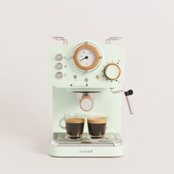 Cafetière Expresso - THERA RETRO - 20 Bars - Réservoir 125L - Vert Pastel