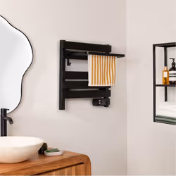 Porte-serviette électrique - WARM TOWEL MINI - 150W - Aluminium - Noir - Minuterie 1-8h