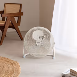 Ventilateur de sol industriel - AIR FLOOR RETRO - 12/16 - Moteur cuivre - 3 vitesses - Silencieux - blanc