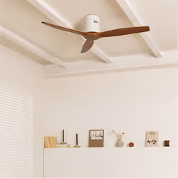 Ventilateur de plafond - WIND CALM - Ø132 cm - Silencieux - 40W - Bois -Blanc