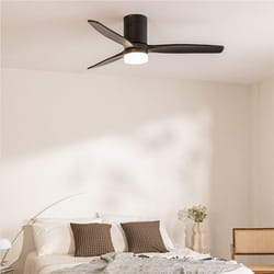 Ventilateur de plafond - WIND CALM - Ø132 cm - Silencieux - 40W - Bois- Noir