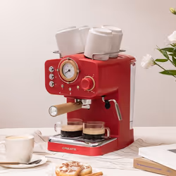 Cafetière Expresso - Thera Retro - 20 Bars - Réservoir 1.25L - Compatible Café Moulu et Dosettes ESE
