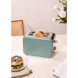 CREATE Toast Retro, 2 part(s), Vert, Acrylonitrile-Butadiène-Styrène (ABS), Acier, Boutons, Niveau, Rotatif, 850 W, 220/240 V