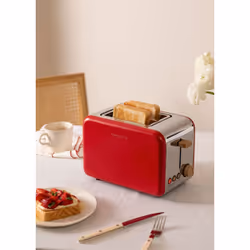 CREATE Toast Retro, 2 part(s), Rouge, Acrylonitrile-Butadiène-Styrène (ABS), Acier, Boutons, Niveau, Rotatif, 850 W, 220/240  ...