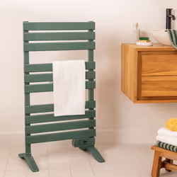 Sèche-serviettes électrique - WARM TOWEL - 500W - Vert - Minuterie 8h - Installation murale ou au sol