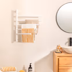 Seche serviette- 80W - Barres Rotatives 180° - Acier Inoxydable