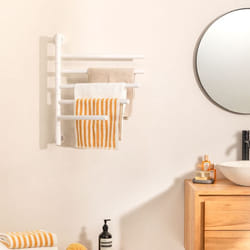Seche serviette- 80W - Barres Rotatives 180° - Acier Inoxydable