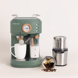 Pack Cafetière Express Semi-Automatique - THERA RETRO PRO + Moulin à Café - MILL PRO - Vert - 1250W