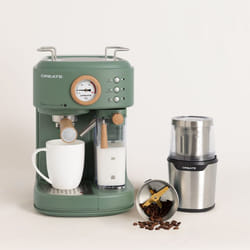Pack Cafetière Express Semi-Automatique - THERA RETRO PRO + Moulin à Café - MILL PRO - Vert - 1250W