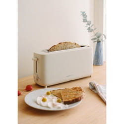 Grille-pain - Toast Studio - 750W - 6 Niveaux - Sécurité Antidérapante - Blanc Pastel