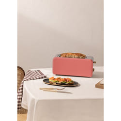Grille-pain - TOAST RETRO - Fentes larges - 1500W - Style rétro - Orange