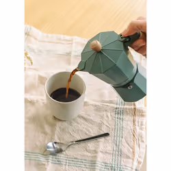 Cafetière italienne - Thera Moka Retro - Aluminium - 6/9 tasses - Vert sauge