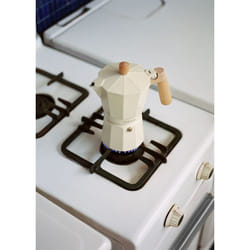 Cafetière italienne - Thera Moka Retro - Aluminium - 6/9 tasses - Blanc cassé