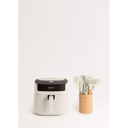 Friteuse à Air Chaud - AIR FRYER PRO - 6.2L - 1800W - Écran Tactile - Blanc + Set dustensiles de cuisine