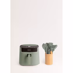 Friteuse à Air Chaud - AIR FRYER PRO - 6.2L - 1800W - Vert - Écran Tactile + Set dustensiles de cuisine