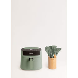 Friteuse à Air Chaud - AIR FRYER PRO - 6.2L - 1800W - Vert - Écran Tactile + Set dustensiles de cuisine