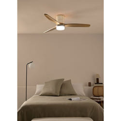 Ventilateur de Plafond - WIND CALM RATTAN - 40W - Silencieux - Ø132 cm - LED - Été/Hiver - Programmable