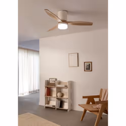 Ventilateur de Plafond - WIND CALM LINE - Silencieux 40W - Ø132 cm - Bois - LED 15W - 6 Vitesses