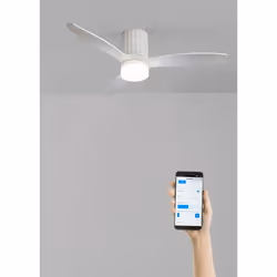 Ventilateur de Plafond - WIND CALM LINE - Silencieux 40W - Ø132 cm - Bois - LED 15W - 6 Vitesses