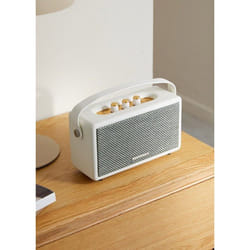 Haut-parleur portable - Design rétro - Bluetooth 5.2/5.0 - USB/AUX - 40W - Finitions bois et cuir