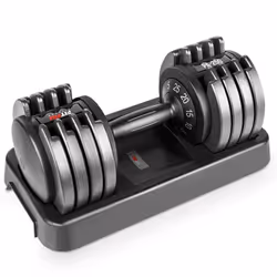 Haltère réglable - FITFIU Fitness PA-250 - poids de 5kg à 25kg - poignée antidérapante - pour la musculation à domicile