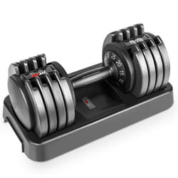 Haltère réglable - FITFIU Fitness PA-250 - poids de 5kg à 25kg - poignée antidérapante - pour la musculation à domicile
