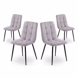 Mc Haus · Maya Light Grey x4 · Pack 4 chaises grey pour la salle à manger le salon  le bureau ou la terrasse. Style vintage.