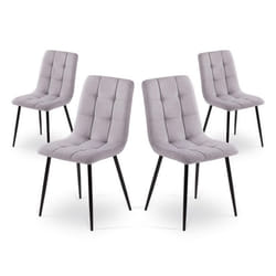 Mc Haus · Maya Light Grey x4 · Pack 4 chaises grey pour la salle à manger le salon  le bureau ou la terrasse. Style vintage.