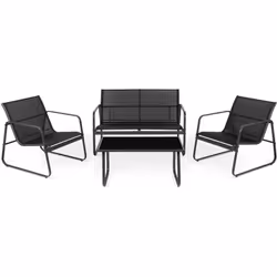 Description générale Découvrez l'ensemble de jardin CAPRI ! Cet élégant ensemble noir est composé de 2 fauteuils, d'un canapé ...