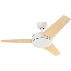 Efectoled - Ventilateur de plafond leds C4 Forlight Windy blanc avec pales en bois