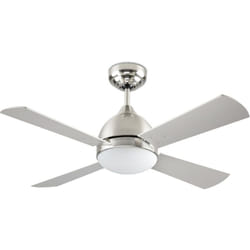 Efectoled - Ventilateur de Plafond leds C4 Forlight Bornéo Nickel Satiné 4 Pales