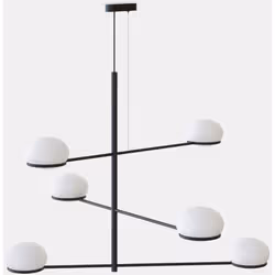 LEDS C4 Coco Chandelier Suspension à bras multiples Noir, Blanc E14 | Finition : Blanc | Matériel : Polycarbonate Hauteur (cm ...