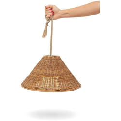 Newgarden - calobra 20 cm Lampe suspendue avec lumière led chaude et batterie rechargeable. Fabriquée en Espagne avec des fibres naturelles