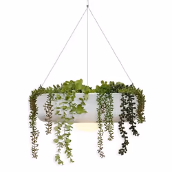 Jardinière ronde suspendue - NEWGARDEN - Elba - Éclairage sans fil - 39 cm - Blanc
