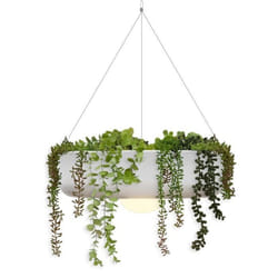 Jardinière ronde suspendue - NEWGARDEN - Elba - Éclairage sans fil - 39 cm - Blanc