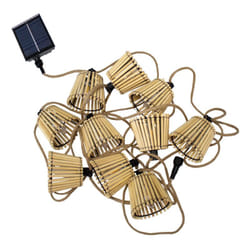 Newgarden - Guirlande lumineuse solaire+batterie étanche 10 ampoules cordon jute - New Garden - Okinawa