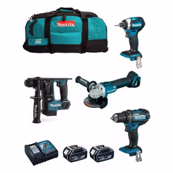 MAKITA Kit 18V MSB4P2A (DHR171 + DGA504 + DDF482 + DTD154 + 2 x 50 Ah + DC18RC + Trolley)