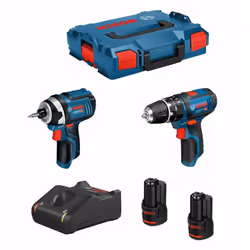 Description générale Le kit BOSCH 12V B12GSBGDR2bat3a-40 comprend deux outils puissants pour tous vos besoins en bricolage :  ...
