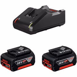 Power Set BOSCH (2 x 18V 5,0 Ah + GAL18V-40) Batteries BOSCH GBA 18V 5,0 Ah - Technologie COOLPACK pour jusqu'à 100 % de long ...
