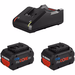 Power Set BOSCH (2 x 18V 8,0 Ah ProCORE + GAL18V-40) Batteries BOSCH GBA 18V 8,0 Ah ProCORE - 87 % de puissance en plus par r ...