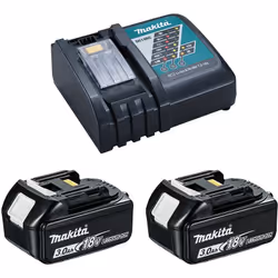 Power Set MAKITA (2 x 18V 3,0 Ah + DC18RC) Batteries MAKITA BL1830 - Batterie avec technologie Li-Ion LXT - Charge rapide ave ...
