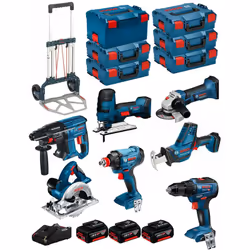 Description générale Le kit BOSCH 18V BK701 comprend plusieurs outils professionnels conçus pour répondre aux besoins des bri ...