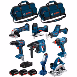 Description générale Le kit BOSCH 18V BK801BAG comprend une sélection d'outils électriques professionnels puissants et polyva ...